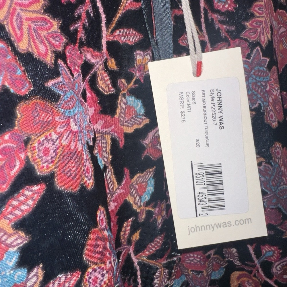 NWT Jhonny Was Women's Pete & Greta Velvet Silk Burnout Long Sleeve Dress Size S - Picture 5 of 5
